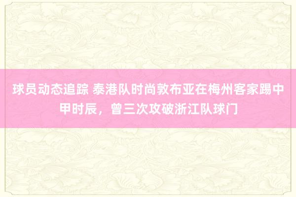 球员动态追踪 泰港队时尚敦布亚在梅州客家踢中甲时辰，曾三次攻破浙江队球门