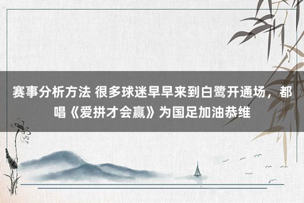 赛事分析方法 很多球迷早早来到白鹭开通场，都唱《爱拼才会赢》为国足加油恭维