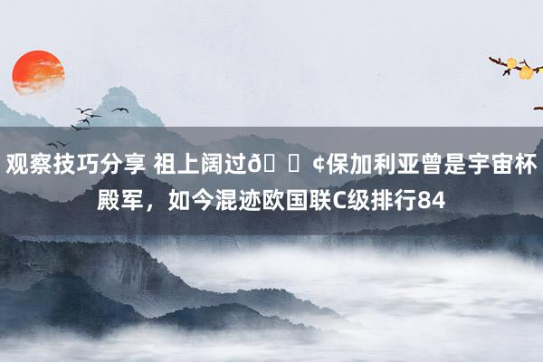 观察技巧分享 祖上阔过😢保加利亚曾是宇宙杯殿军，如今混迹欧国联C级排行84