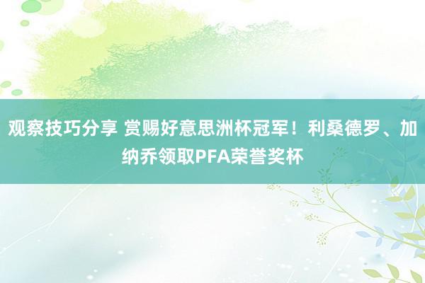 观察技巧分享 赏赐好意思洲杯冠军！利桑德罗、加纳乔领取PFA荣誉奖杯