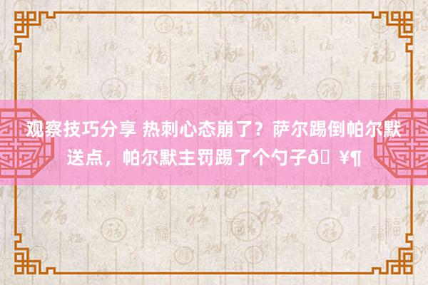 观察技巧分享 热刺心态崩了？萨尔踢倒帕尔默送点，帕尔默主罚踢了个勺子🥶